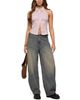 Edikted Edikted Side Belt Low Rise Barrel Jeans - 2