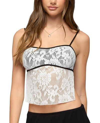 Edikted Edikted Solara Contrast Backless Sheer Crochet Top