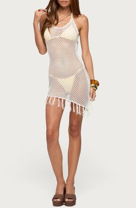 EDIKTED EDIKTED Sorelle Open Stitch Cover-Up Minidress
