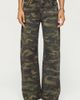 Edikted Edikted Soya Camo Low Rise Baggy Jeans in Olive/Washed, Women's at Urban Outfitters - 1