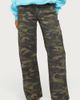 Edikted Edikted Soya Camo Low Rise Baggy Jeans in Olive/Washed, Women's at Urban Outfitters - 4