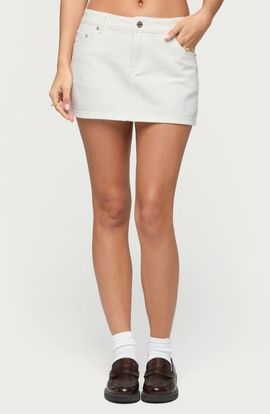 EDIKTED EDIKTED Spencer Low Rise Denim Miniskirt