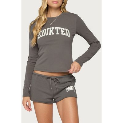 EDIKTED EDIKTED Sporty Babe Graphic Long Sleeve T-Shirt