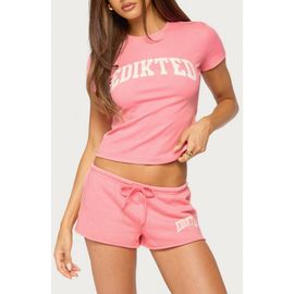 EDIKTED EDIKTED Sporty Babe Logo Stretch Cotton Blend T-Shirt