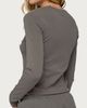 Edikted Edikted Sporty Babe Long Sleeve T Shirt in Dark/Gray, Women's at Urban Outfitters - 5