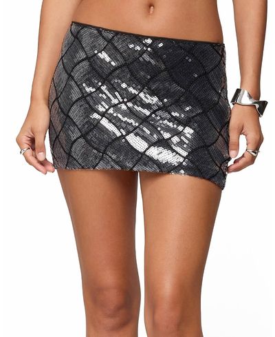 Edikted Edikted Stajie Diamond Sequin Mini Skirt
