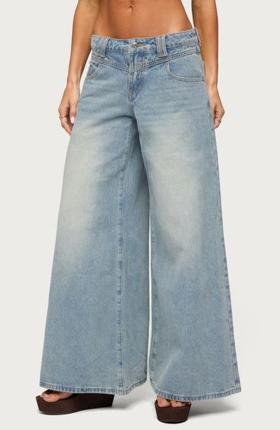 EDIKTED EDIKTED Stitched Low Rise Wide Leg Jeans