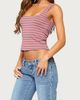 Edikted Edikted Striped Built In Bra Tank Top in Red/Washed/And, Women's at Urban Outfitters - 4