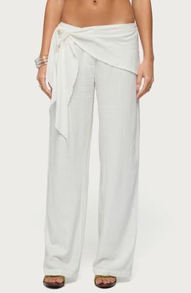 EDIKTED EDIKTED Suki Belted Sarong Cotton & Linen Pants