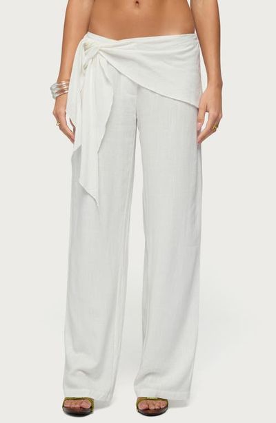EDIKTED EDIKTED Suki Belted Sarong Cotton & Linen Pants
