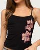 Edikted Edikted Sylvanna Sequin Flower Tank Top in Black, Women's at Urban Outfitters - 1