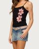 Edikted Edikted Sylvanna Sequin Flower Tank Top in Black, Women's at Urban Outfitters - 4
