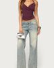 Edikted Edikted Taile Ruched Wrap Halter Top in Plum, Women's at Urban Outfitters - 2