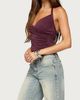 Edikted Edikted Taile Ruched Wrap Halter Top in Plum, Women's at Urban Outfitters - 4
