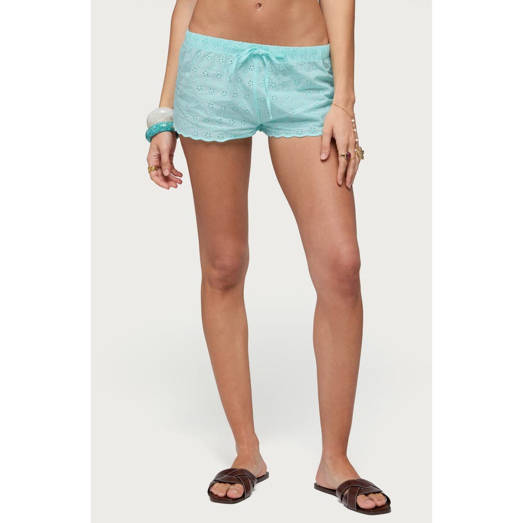EDIKTED EDIKTED Talula Cotton Eyelet Tie Drawstring Shorts