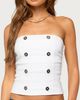 Edikted Edikted Tanda Napoleon Strapless Top in White, Women's at Urban Outfitters - 1