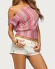 Edikted Edikted Taniya Off Shoulder Zigzag Knit Top in Pink, Women's at Urban Outfitters - 4