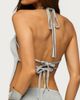 Edikted Edikted Teagyn Backless Metallic Knit Top in Silver, Women's at Urban Outfitters - 5