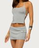 Edikted Edikted Teagyn Metallic Knit Mini Skort in Silver, Women's at Urban Outfitters - 2