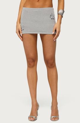 EDIKTED EDIKTED Teagyn Metallic Knit Miniskort