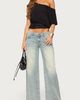 Edikted Edikted Teala Studded Low Rise Baggy Jeans in Light/Blue/Washed, Women's at Urban Outfitters - 2