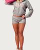 Edikted Edikted Team Barbie Terry Zip Up Hoodie in Light/Gray/Melange, Women's at Urban Outfitters - 4