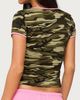 Edikted Edikted Teana Contrast Camo Top in Olive, Women's at Urban Outfitters - 5