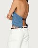 Edikted Edikted Teddie Backless Denim Halter Top in Blue/Washed, Women's at Urban Outfitters - 4