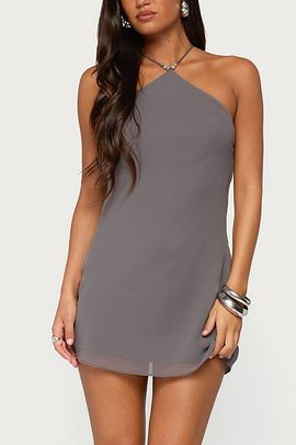 Edikted Edikted Teeva Chiffon Mini Dress in Gray, Women's at Urban Outfitters