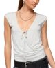 Edikted Edikted Tie Front V Neck Wrap Top - 1