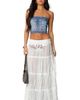EDIKTED EDIKTED Tula Floral Embroidered Strapless Denim Corset Top - 3
