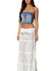 EDIKTED EDIKTED Tula Floral Embroidered Strapless Denim Corset Top - 4