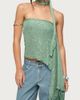 Edikted Edikted Two Piece Sequin Knit Scarf Top in Sage, Women's at Urban Outfitters - 1