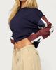 Edikted Edikted Uk Muse Long Sleeve Top in Navy, Women's at Urban Outfitters - 4