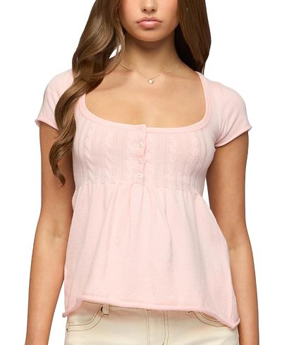 Edikted Edikted Ulyana Cable Knit Babydoll Top