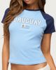 Edikted Edikted Uruguay Contrast Raglan T Shirt Top in Light/Blue/And, Women's at Urban Outfitters - 1