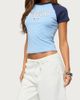Edikted Edikted Uruguay Contrast Raglan T Shirt Top in Light/Blue/And, Women's at Urban Outfitters - 4