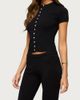 Edikted Edikted Vanessa Button Up Knit Top in Black, Women's at Urban Outfitters - 4