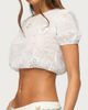 Edikted Edikted Vessey Eyelet Cropped Bubble Top in White, Women's at Urban Outfitters - 3