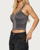 Edikted Edikted Whitt Studded Ruched Tank Top in Dark/Gray, Women's at Urban Outfitters - 4