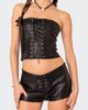 EDIKTED EDIKTED Wilde Faux Leather Lace-Up Strapless Corset Top - 1
