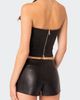 EDIKTED EDIKTED Wilde Faux Leather Lace-Up Strapless Corset Top - 2