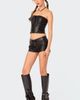 EDIKTED EDIKTED Wilde Faux Leather Lace-Up Strapless Corset Top - 4