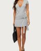 Edikted Edikted Winnie Tie Wrap Mini Dress in Gray/Melange, Women's at Urban Outfitters - 4