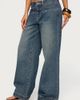 Edikted Edikted Wyn Studded Low Rise Baggy Jeans in Blue/Vintage/Washed, Women's at Urban Outfitters - 4