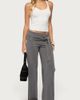 Edikted Edikted Xyla Straight Leg Tie Pants in Dark/Gray, Women's at Urban Outfitters - 2