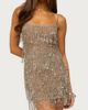 Edikted Edikted Yaffah Beaded Fringe Mini Dress in Brown, Women's at Urban Outfitters - 1