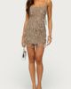 Edikted Edikted Yaffah Beaded Fringe Mini Dress in Brown, Women's at Urban Outfitters - 5