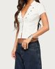 Edikted Edikted Yali Woven Napoleon Top in White, Women's at Urban Outfitters - 4