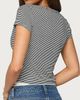 Edikted Edikted Yannah Striped Layered V Neck Top in Black/And/White, Women's at Urban Outfitters - 5